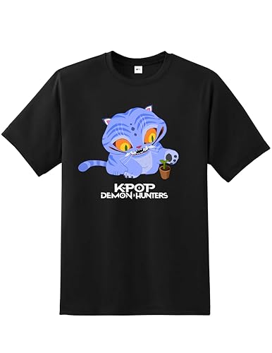 Daily Apparel Demon Hunters T-Shirt | Boys Girls Unisex Kids Huntr/X Hip Hop Streetwear Vintage Y2K Graphic Tee | Casual Short Sleeve Top Black