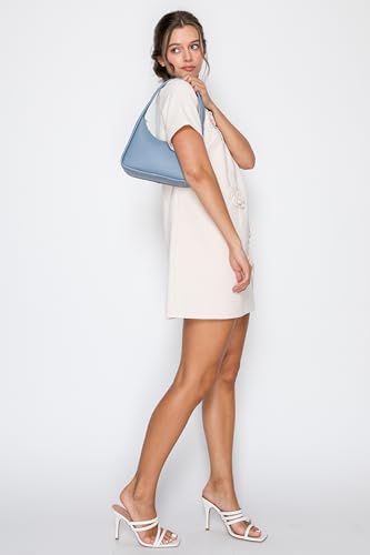 Image of Small Minimalist Shoulder Bag for Women, Faux Leather Underarm Purse, Chic Top Handle Handbag for Everyday