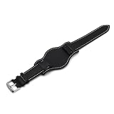 ZONABSQQ Cinturino for orologio in pelle 18mm 20mm 22mm con cinturino opaco cinturino retrò nero marrone caffè uomo donna braccialetto braccialetto(BlackWhite,22mm)