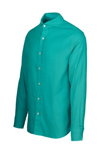 Image of SWIMS Santorini Men's Long Sleeve Linen Stretch Button Down Shirt | Lightweight breathable shirt for vacation, resort wear, travel and beach