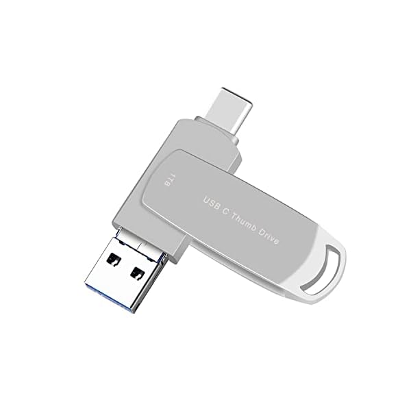 USB C Thumb Drive for Phone Storage Stick 1000GB Memory Stick for Phone, 1TB Type-c USB 3.1 Drive Compatible MacBook iPad pro iPad mini6 and MacBook Pro Air Computer (Silver 1TB)