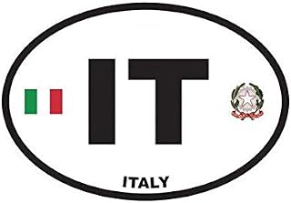 Italy Oval Sticker Decal Vinyl Italian Country Code Euro IT v2 5" Bumper Locker Laptop Window - Sticks to Any Surface