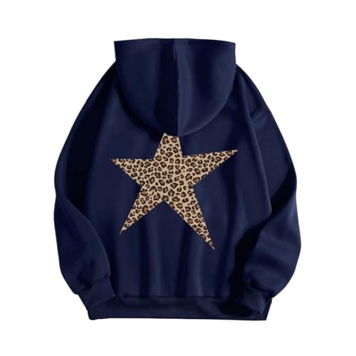 Star Graphic Hoodies Oversized Y2k Leopard Print Hooded Sweatshirt Cheetah Hoodie Streetwear Unisex Pullover Tops2