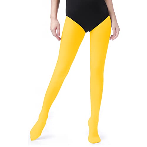 UTTPLL Women's Run Resistant 80 Denier Tights Solid Color Dance Stockings Soft Semi Opaque Footed Pantyhose High Waist Tight3