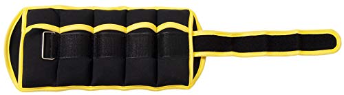 BalanceFrom GoFit Fully Adjustable Ankle Wrist Arm Leg Weights, Black/Yellow - Thumbnail 5