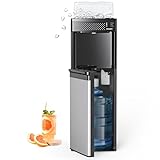 ecozy 4-in-1 Water Dispenser with Ice Maker, Hot & Cold Water Cooler, Bottom-Loading, ECO Mode, 33 lbs/Day Ice Production, Child Safety Lock & Night Light, Fits 3 & 5 Gallon Bottles for Home & Office