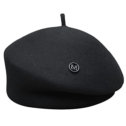 Chapeau en feutre pour femme et bonnet d'hiver style béret d'artiste