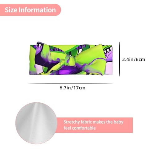 Green Dinosaur Baby Bow Headband, Soft Baby Bow Hair Accessory For Newborn Babies, *Toddlers, Kids.3