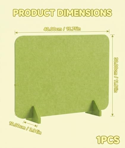 Image of Office Partition, Desk Divider and Desk Privacy Panel, Green Single Panel for Cubicle Privacy, Noise Isolation Office Separator, Simple Space Separating Accessory