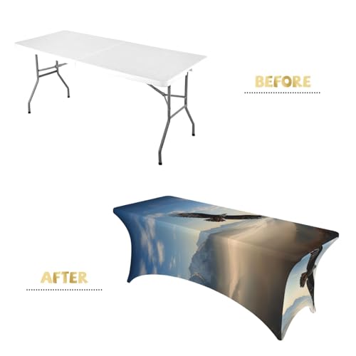 Nappe extensible en élasthanne 1,8 m rectangulaire Eagle Mountains pour table de buffet - 4