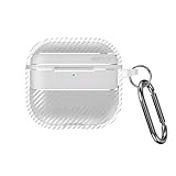 Generic etui kompatybilne z Airpods 2. generacji/1. generacji (kolor: przezroczysty) tekstura włókna węglowego pełna twarda tylna obudowa silikonowa