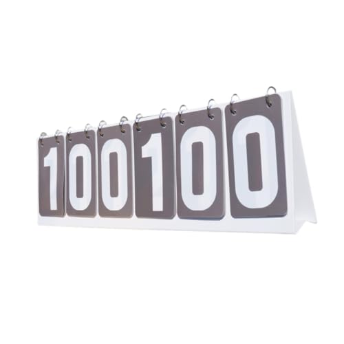 Colaxi Sports Scoreboard 6 Digits Score Keeper Scoring Board Table Score Flipper Flip Score Board for Soccer Volleyball Table Tennis, Gray