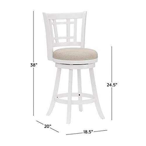 Hillsdale Fairfox 24.5" Wood Swivel Counter Height Stool, White - Image 5