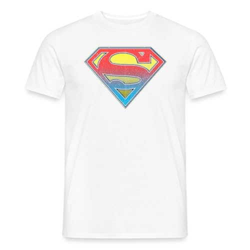 Image of Spreadshirt DC Comics Originals Superman Logo Men's T-Shirt, M, White