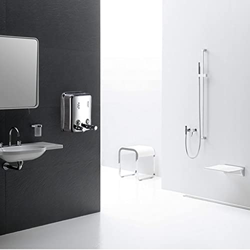 Seifenspender, Wandmontage, Edelstahl, Doppelkopf-Pumpe für Shampoo und Duschgel, 1,4 l, auslaufsicher, modernes Wohndekor-Zubehör
