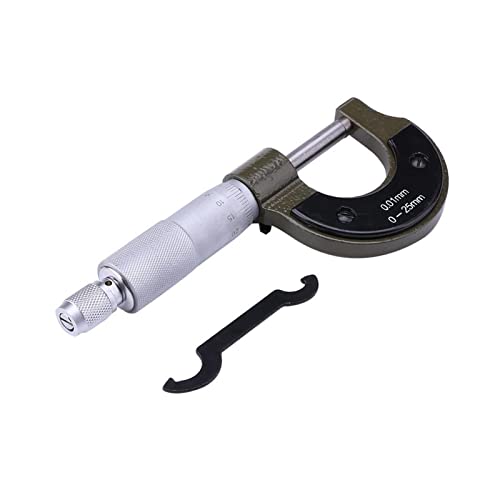 Micrometro, Micrometri Esterni Metrici 0-25mm Precisione 0.01mm con Mini Chiave Calibro Calibro Strumento Diametro Micrometro Strumenti di Precisione Machinist