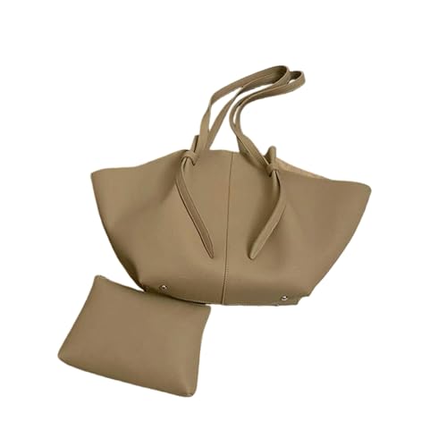 BCLBDFC Bolso de Hombro Conjunto Suave para Mujer, Bolsos Compras Marca Gran Capacidad, Gris, Azul, Rosa Y Tostado-Caqui