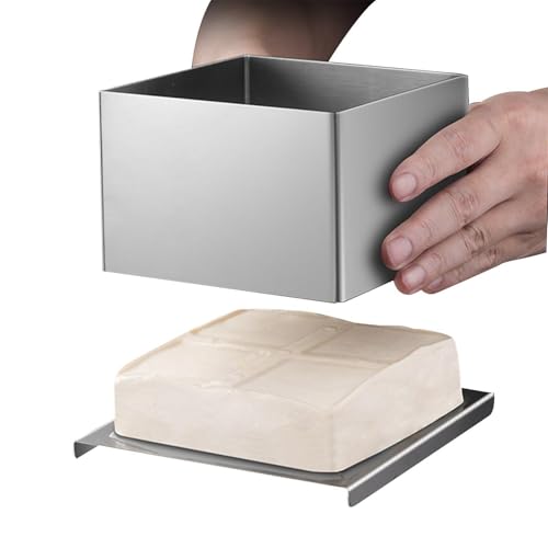 Prensa de tofuu de acero inoxidable T304, apta para lavavajillas, juego de moldes de prensa de tofuu de acero inoxidable 304 de grado alimenticio, herramienta multifuncional, vegano, amante, ama de