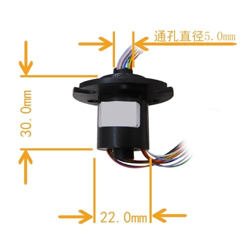 Anillo colector pasante SRM07A-8 con contactos estables de 8 cables y 5 mm 2