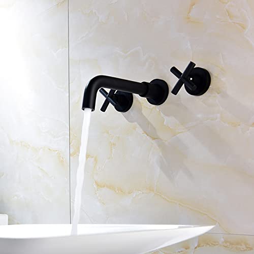 Robinet de lavabo à montage mural pour une salle d'eau style spa moderne