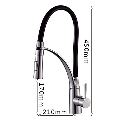 Robinet mitigeur de cuisine noir avec commande double eau chaude et froide - 4