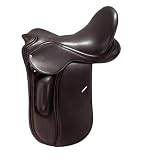 Selle de dressage en cuir de qualité supérieure pour cheval - 30,5 cm à 48,3 cm - Marron S...