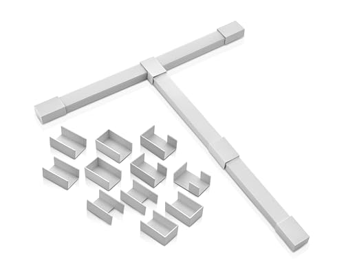 LION Electric Canaleta para cables autoadhesiva blanca 12x12mm | 4x1m con piezas de conexión - Canal de cable para ocultar cables - Canaletas de cable de varios tamaños - Barra de cable para