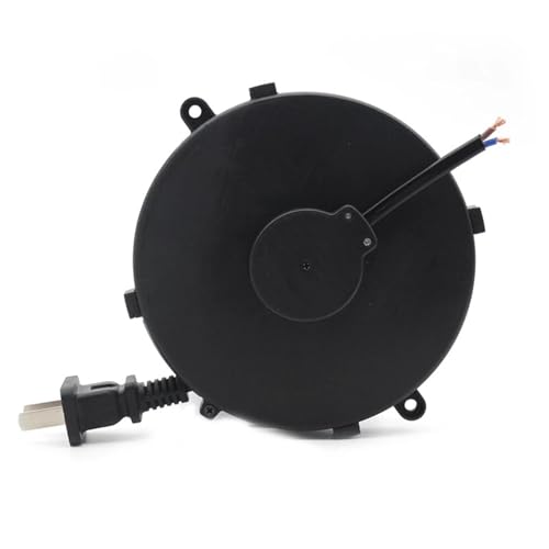 Carrete de cable de alimentación retráctil automático de 2 núcleos PA6+ABS ignífugo V0 con cable de 18 AWG para electrodomésticos, equipo de oficina, longitud del cable: 1,8 metros (tipo convexo
