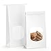 BagDream Bakery Bags Waxed Kraft Paper Bags 100pcs 4.5x2.36x9.6" Tin Tie Tab Lock Bags White