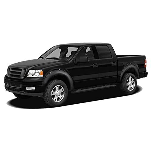 Yvessvi Fits Textured Pocket River Style Bolt On Fender Flares 4Pcs (Textured Black, Plastic) #TOP2