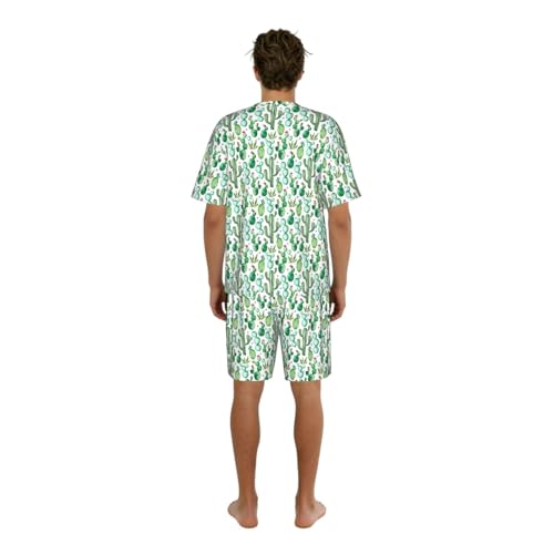 Ensemble pyjama homme manches courtes cadeau idéal imprimé fleur