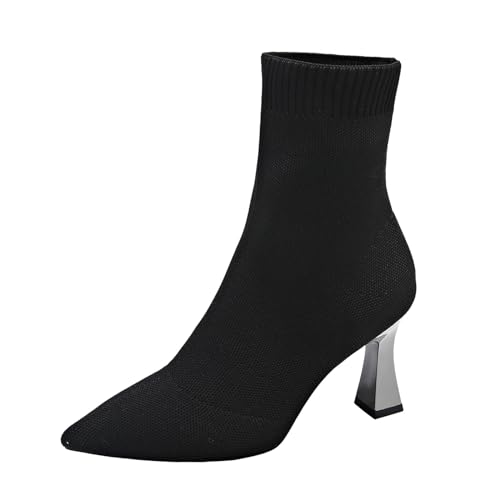Bottines en maille respirante au design tricoté unique et talon court