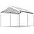 ADVANCE OUTDOOR Adjustable 10x15 ft Heavy Duty Carport Car Canopy Garage Boat Shelter Party Tent, Adjustable Height from 9.5 ft to 11 ft, White