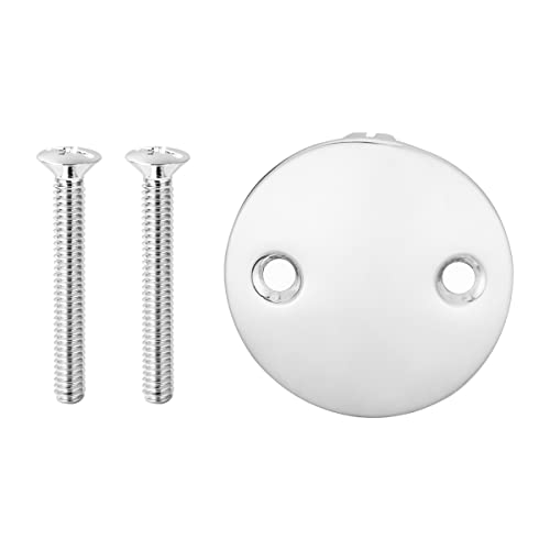 Universal Bathtub 2-Hole Overflow Face Plate Brass Construction (Chrome) #TOP2