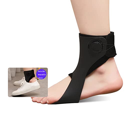 ZR98US Orthosis,Ankle Orthosis Splint Support, Adjustable Foot Drop Brace Corrector, for Improved Walking Gait, Pain Relief,for Hemipleia Stroke Shoes Walking,RightM