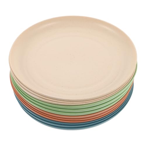 Abaodam 12個 猫用浅型食器 環境に優しい小麦わら素材 滑り止め付き広口ボウル 短脚子猫も使いやすい快適な食事体験 日常飼育にな安定設計