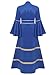Zaldita Women's Clergy Robe Flared Sleeve Loose Fit Choir Clergy Maxi Dress Minister Pastor Robe Royal Blue 3X-Large