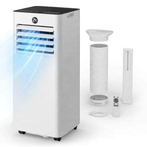 JUMMICO 9000 BTU Mobile Klimaanlage mit Abluftschlauch & Fensterkit | 4-in-1: Kühlen, Entfeuchten, Ventilator, Schlafmodus | Leise (45 dB) | Mit Fernbedienung & Timer | Für Räume bis 28 m²