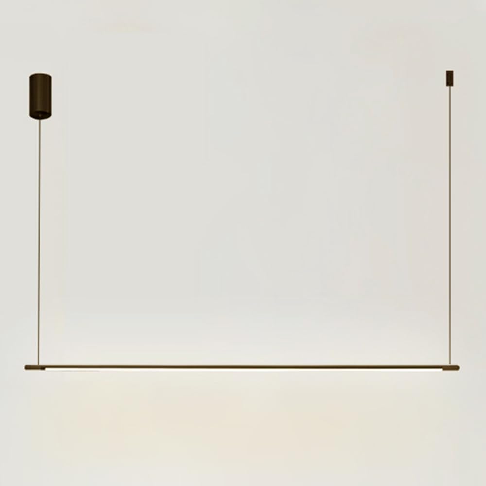 Lustre LED Linéaire Minimaliste Plafonnier Noir Lampe Suspendue Longue Bande Îlot De Cuisine Barre Lumineuse 4000k Suspendue pour Lampes De Bureau De Salle à Manger, 100cm