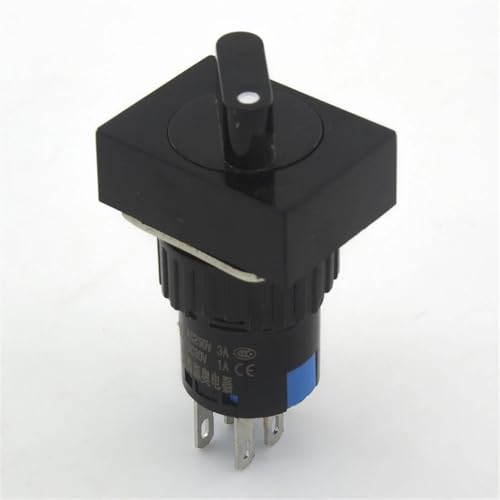 Bouton-poussoir 16mm auto-verrouillage robuste finition noire SA16J-22X2