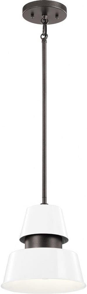 Kichler 59003WH Lozano Outdoor Pendant, 1-Light 100 Watts, White