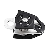 Buhdjfnke Para el de grabación de progreso, aparejo Hauling 40 kN micro doble rodillo con rodamiento de bolas para rescate, arborista y escalada de árboles.