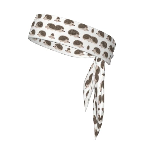 Boys Girls Sports Sweatbands, Multi Style Elastic Hair Band for Yoga Workout Shower, Cool Cute Hedgehogs Art Headwear Head Accessories