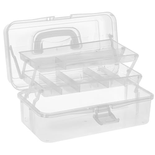 Ideen mit Herz Boîte de rangement multi-usages - 32,8 cm x 20 cm x 14,5 cm - Transparente - Pliable - Boîte de rangement pour petites pièces, perles,...