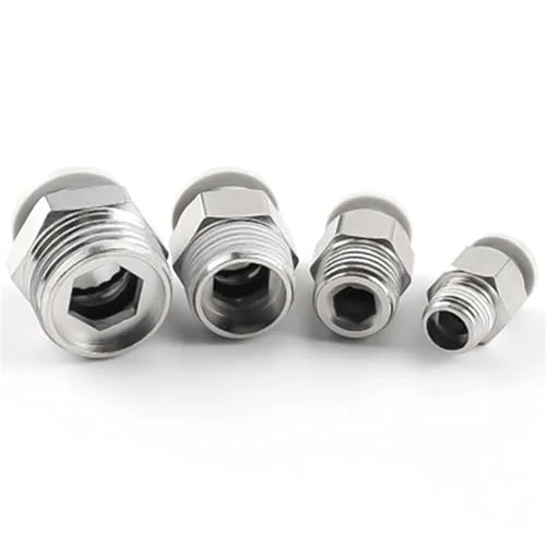 Conectores de tubería blancos PC8-01 rosca macho de empuje rápido 2