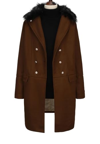 Maiyifu-GJ Men's Wool Blend Long Pea Coat Slim Fit Double Breasted Trench Coats Winter Warm Mid-Length Jackets Overcoat3