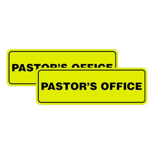 Signs ByLITA Standard Pastor's Office Sign (Yellow/Black) - Medium 2 Pack
