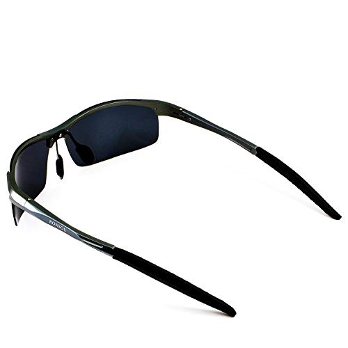 Image of RONSOU Mens Sunglasses Polarized Sport UV Protection Ultralight Al Mg Sunglasses for Men Fishing Driving Golf