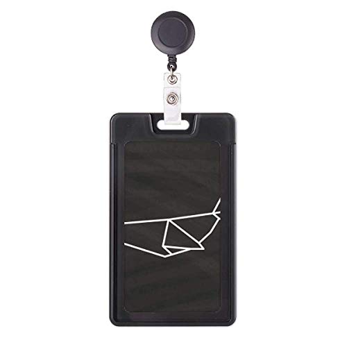 Porte-badge rétractable requin origami géométrique pour cartes d'accès