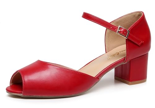 VenusCelia Women's Easy Going Strap Pump Chunky Heeled Sandal - Main Image